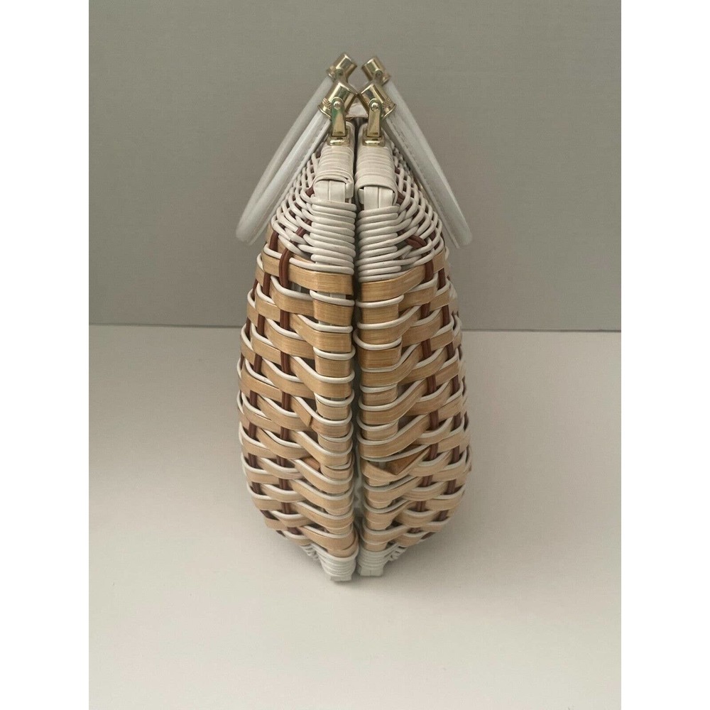 John Wind Vintage Woven Wicker Retro 70's Style Hand Bag Purse - Picture 7 of 11